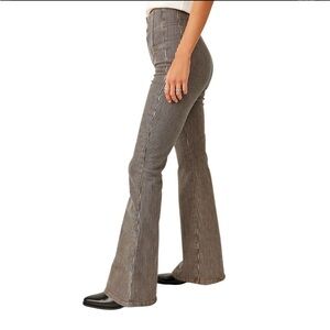 NWT We The Free Jayde Flare Jeans TRAIN CAR STRIPE 27 button pants free people